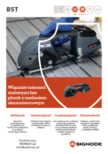 Signode BST Akumulatorowa bandownica bezspinkowa do taśmy stalowej - WERMAN części serwis